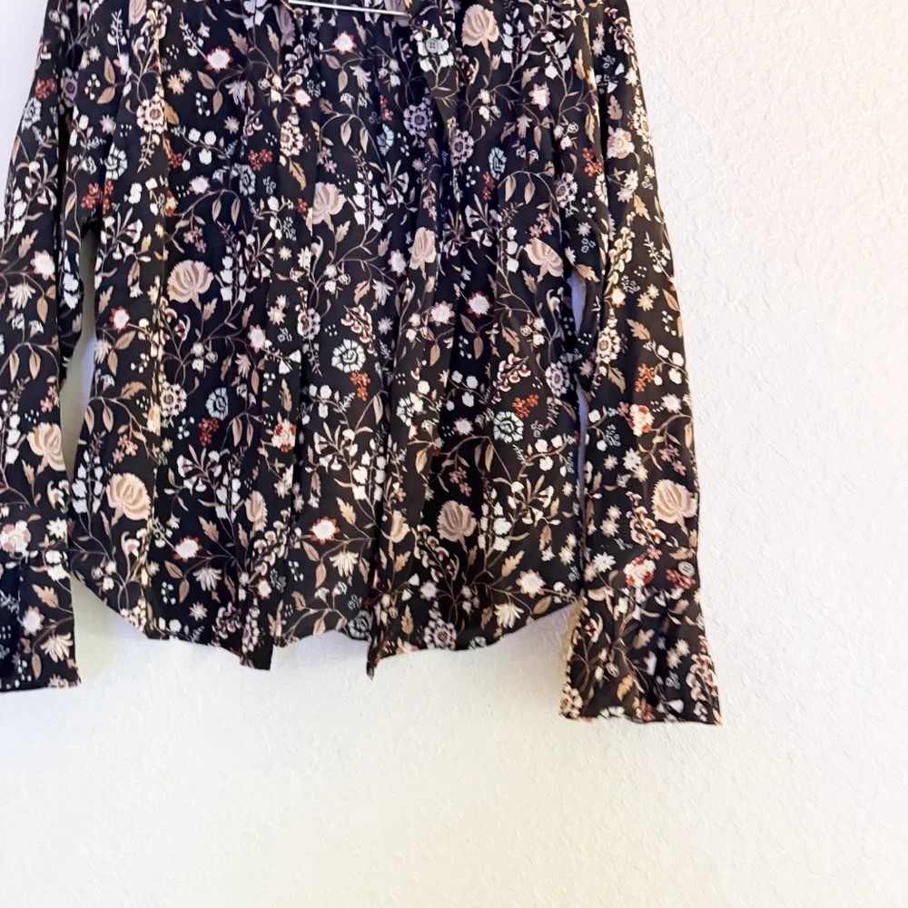 Frame Silk Floral Button Up Blouse Size Small - Picture 2 of 6